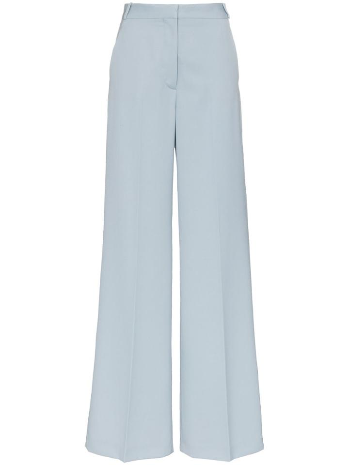 Stella Mccartney High Waisted Tailored Wool Trousers - Blue