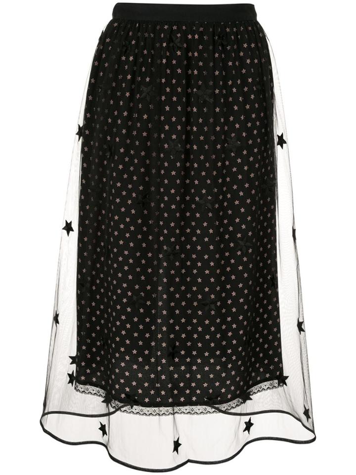 Markus Lupfer Star Printed Mesh Skirt - Black