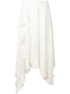 P.a.r.o.s.h. Asymmetric Pleated Trim Skirt - White