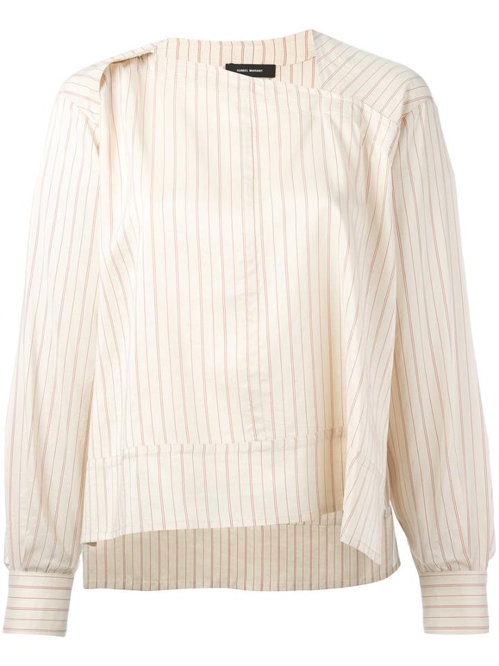 Isabel Marant Striped Stanford Top, Women's, Size: 38, Nude/neutrals, Silk/cupro