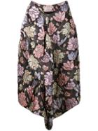 Preen By Thornton Bregazzi 'mabel' Floral Asymmetric Skirt, Women's, Size: Small, Black, Polyester/polyamide/silk