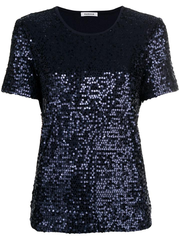 P.a.r.o.s.h. Sequin T-shirt - Blue