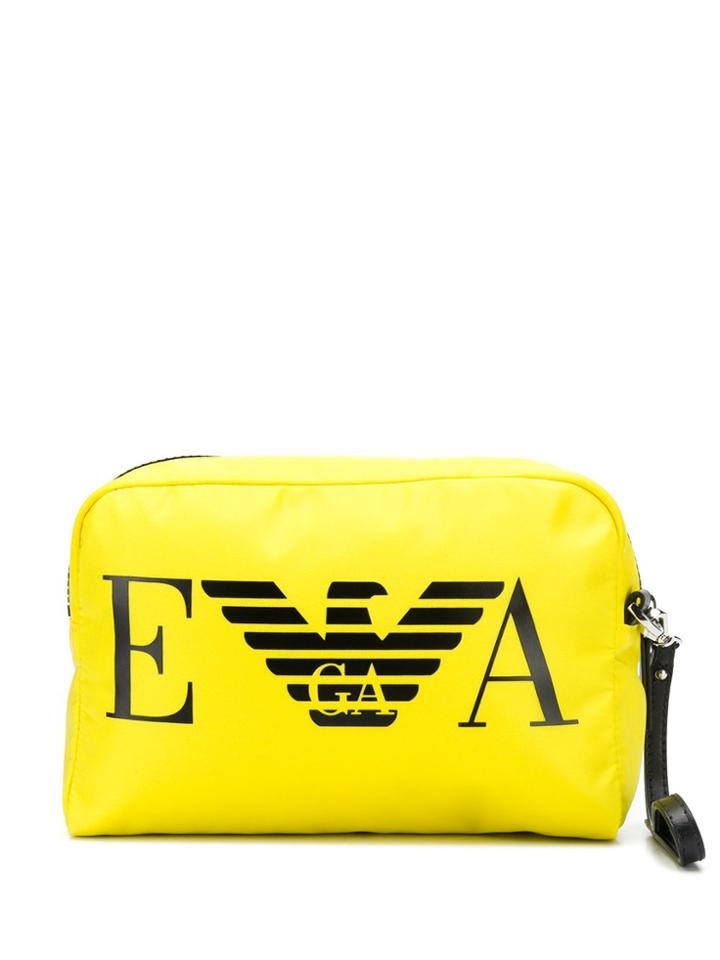 Emporio Armani Branded Leather Look Clutch Bag - Yellow