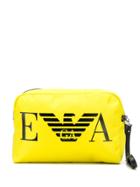 Emporio Armani Branded Leather Look Clutch Bag - Yellow