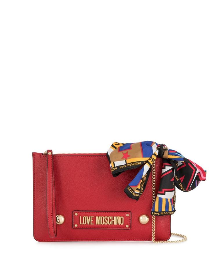 Love Moschino Logo Clutch Bag - Red
