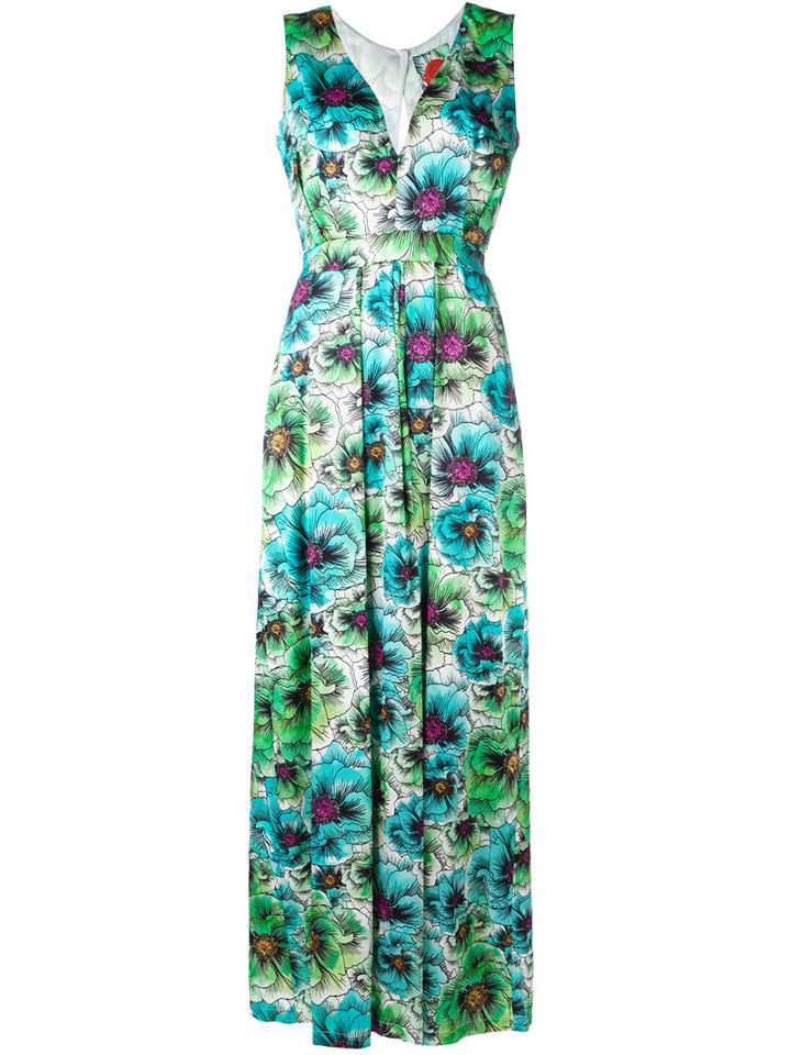 Ultràchic Floral Print Jumpsuit, Women's, Size: 42, Green, Silk/spandex/elastane/acetate/pbt Elite