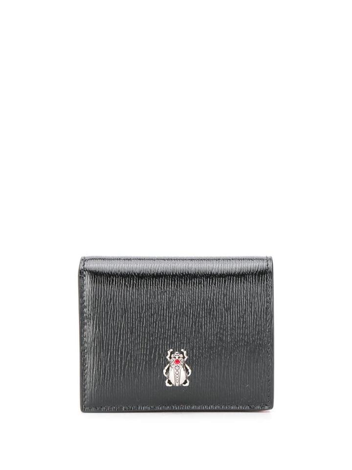 Alexander Mcqueen Embellished Logo Wallet - Black