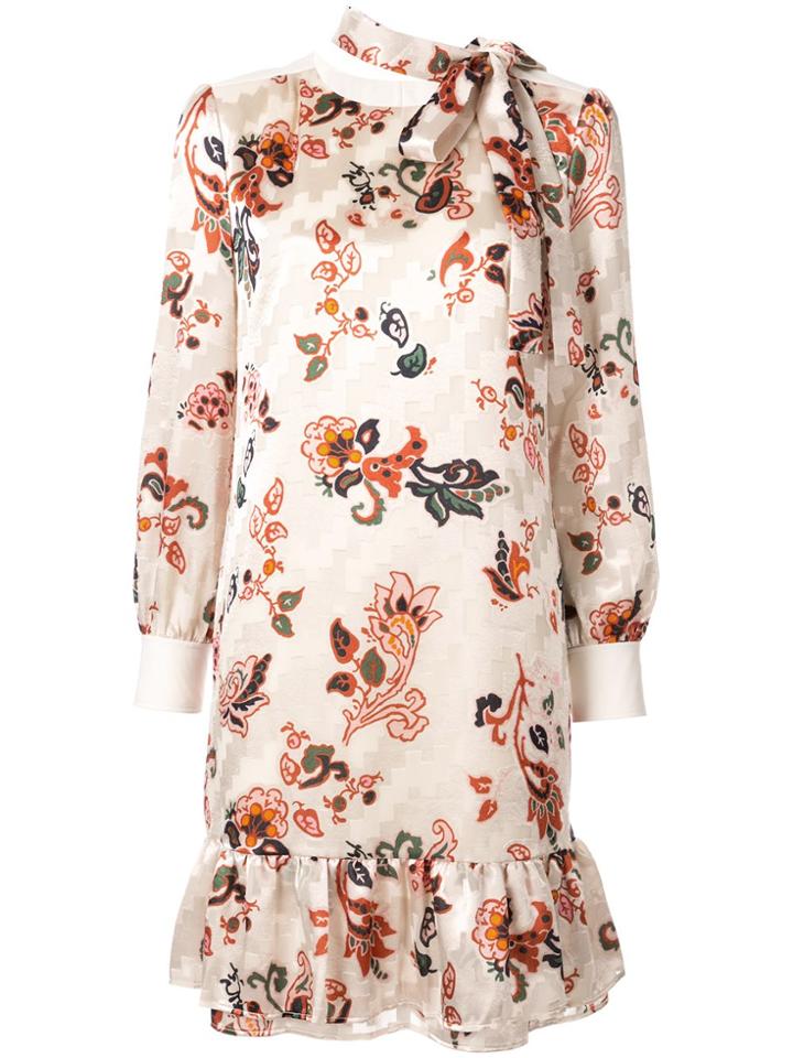 Tory Burch Burnout Shift Dress - 989 Ivory Mountain Paisley