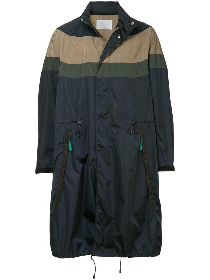 Kolor Panelled Long Parka - Multicolour