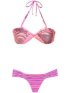 Amir Slama Halterneck Bikini Set - Pink & Purple