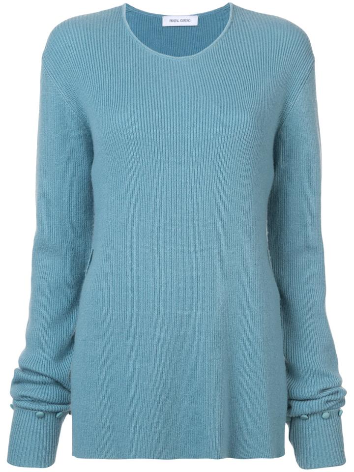 Prabal Gurung Button Embellished Sweater - Blue
