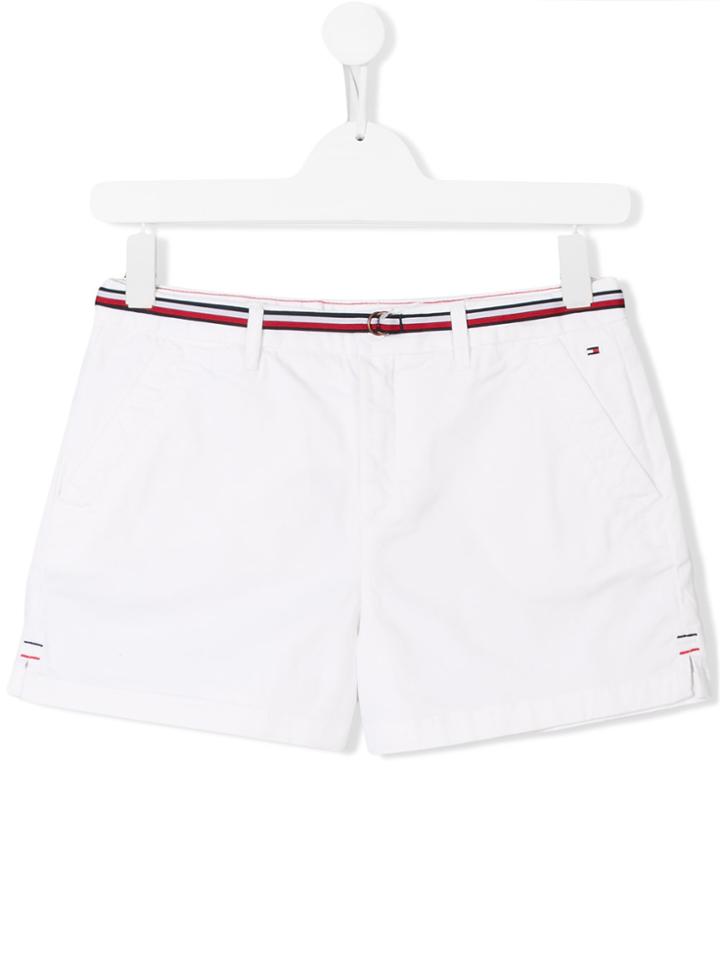 Tommy Hilfiger Junior Belted Shorts - White