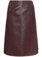We11done High Waisted Faux Leather Wrap Skirt - Pink & Purple