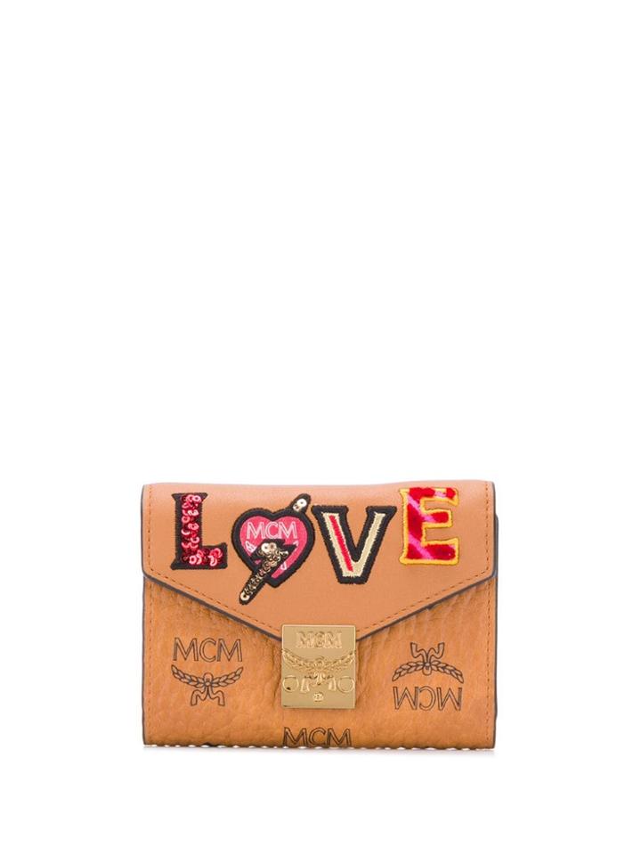 Mcm Love Patch Mini Purse - Brown