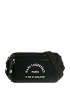 Karl Lagerfeld Address Print Large Bumbag - Black