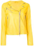 Giorgio Brato Cropped Biker Jacket - Yellow