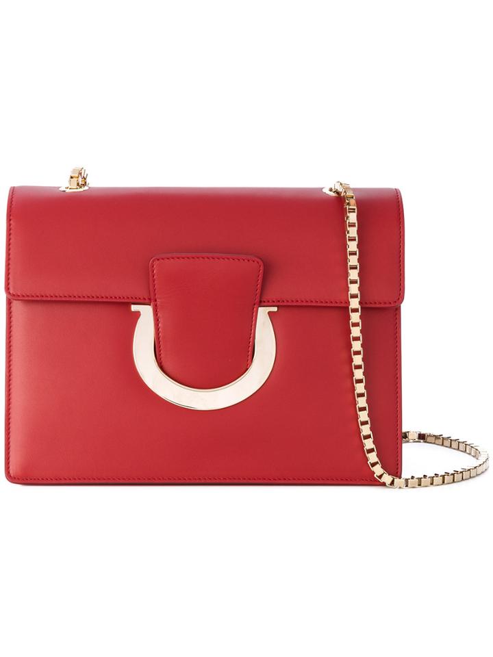 Salvatore Ferragamo Gancio Shoulder Bag - Red