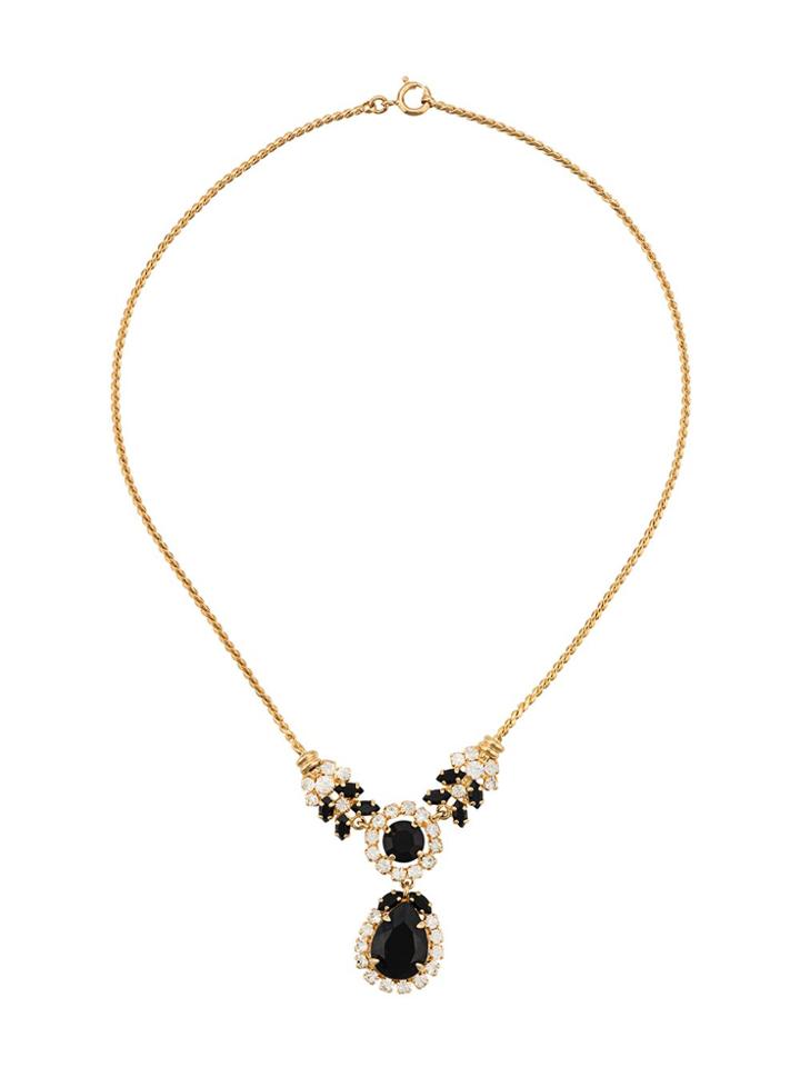 Christian Dior X Susan Caplan 1976 Archive Embellished Drop Necklace -