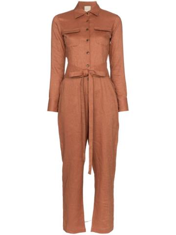 Usisi Edna Belted Jumpsuit - Brown