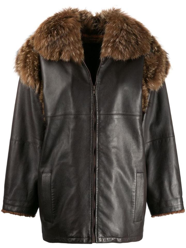 Yves Saint Laurent Pre-owned 1980's Oversized Jacket - Brown