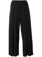 Labo Art Cropped Flared Trousers - Black