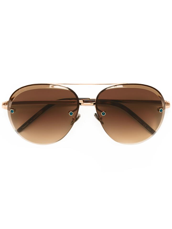 Pomellato Oversized Aviator Sunglasses - Metallic