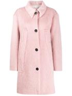 Rochas Textured Single-breasted Coat - Pink