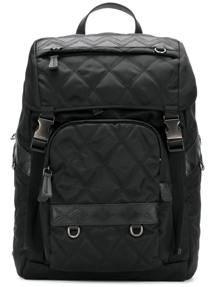 Prada Quilted Backpack - Black