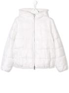 Pinko Kids Hooded Padded Jacket - White