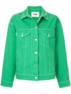 Msgm Logo Back Denim Jacket - Green