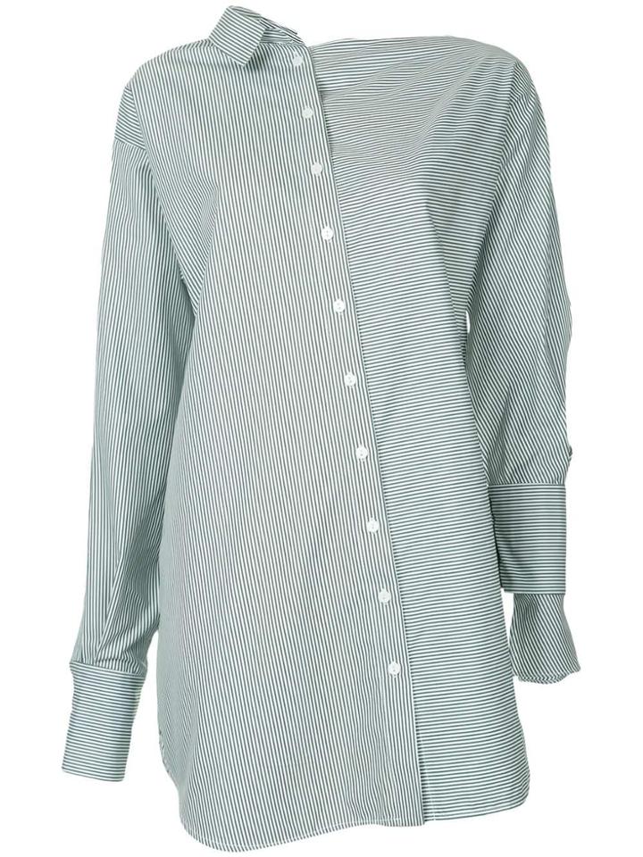Christopher Esber Asymmetric Striped Shirt - White