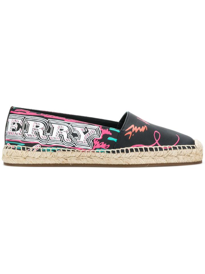 Burberry Printed Canvas Espadrilles - Black