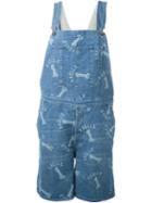 Gaelle Bonheur Salopette Overall Denim Shorts, Women's, Size: 26, Blue, Cotton/spandex/elastane