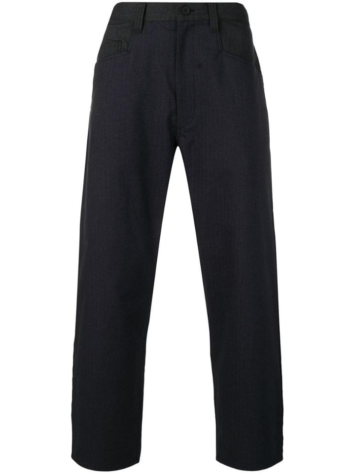 Y-3 Herringbone Tailored Trousers - Blue