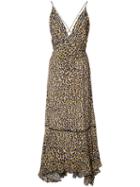 Derek Lam - Leopard Print Midi Dress - Women - Silk - 40, Yellow/orange, Silk