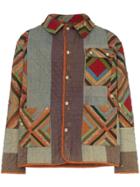 Bode Workwear Quilted Collared Jacket - Brown