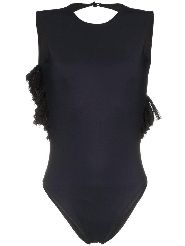 Markoo Tassel-embellished Backless Bodysuit - Black