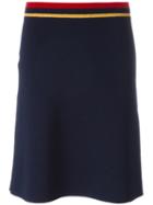Gucci Web Waistband Skirt, Women's, Size: Medium, Blue, Polyester/viscose/wool/metallic Fibre