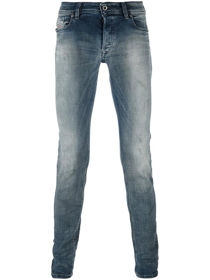Diesel Skinny Regular Jeans, Men's, Size: 30, Blue, Cotton/polyester/spandex/elastane