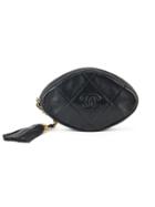 Chanel Pre-owned Fringe Quilted Pouch - Black