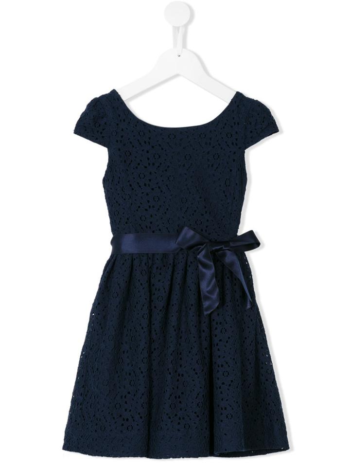 Ralph Lauren Kids - Tie Waist Ribbon Dress - Kids - Cotton/nylon/polyester - 8 Yrs, Blue