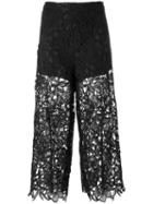 Alice+olivia - Cropped Lace Trousers - Women - Polyester/spandex/elastane - 6, Black, Polyester/spandex/elastane