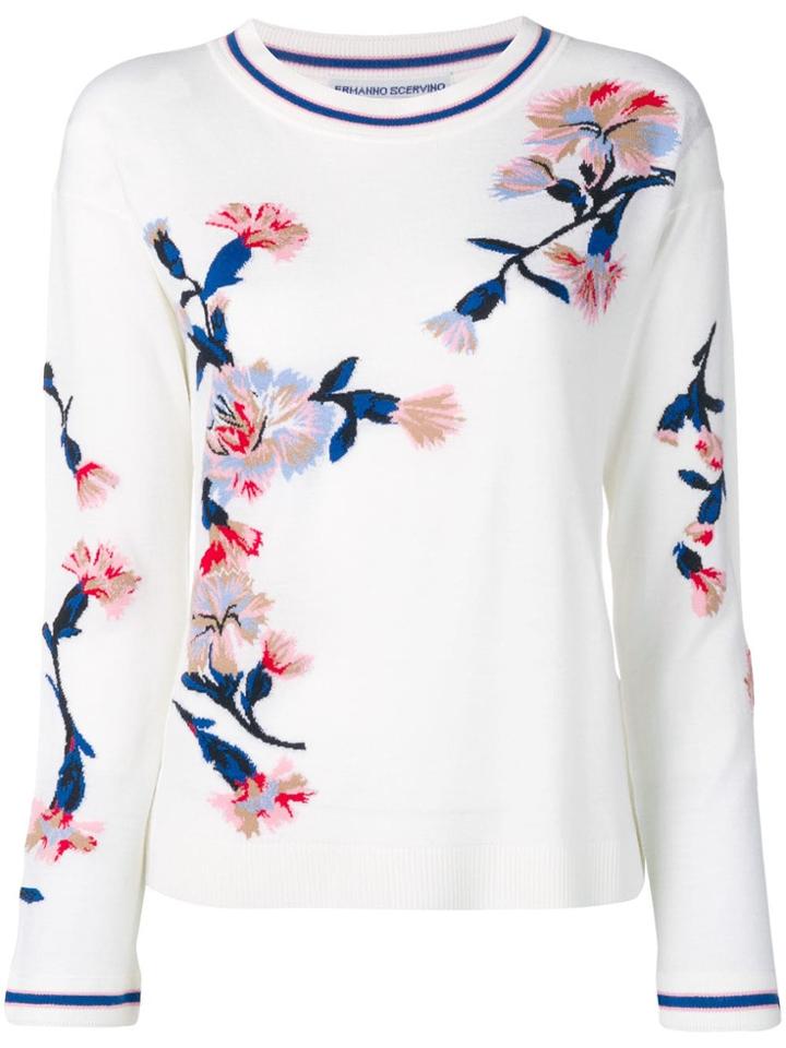 Ermanno Scervino Floral Knit Jumper - White