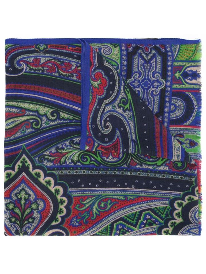Etro Arabesque Print Scarf, Adult Unisex, Yak/virgin Wool