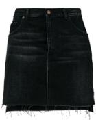 Saint Laurent Faded Effect Mini Skirt - Black