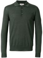Canali Long-sleeved Polo Top - Green
