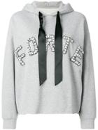 Forte Dei Marmi Couture Beaded Logo Patch Hoodie - Grey