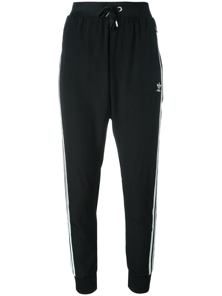 Adidas Originals Drawstring Logo Track Pants, Women's, Size: 42, Black, Polyester