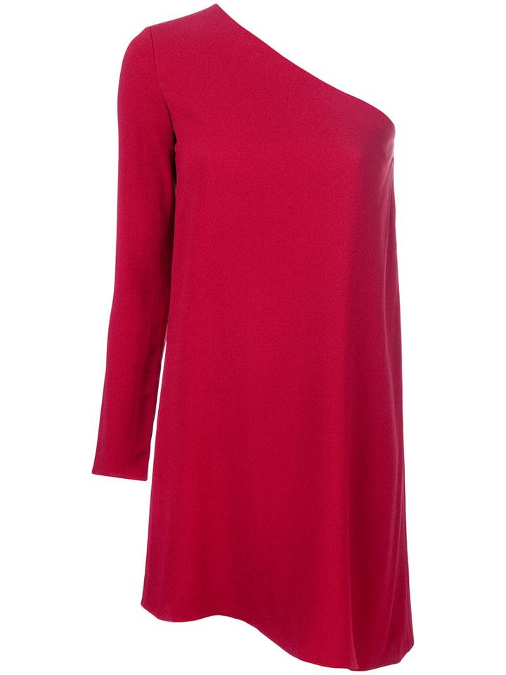 Theory - Single Shoulder Dress - Women - Polyester/acetate/viscose - 2, Red, Polyester/acetate/viscose