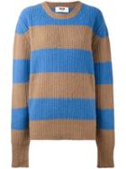 Msgm Striped Jumper, Men's, Size: Large, Blue, Polyamide/wool